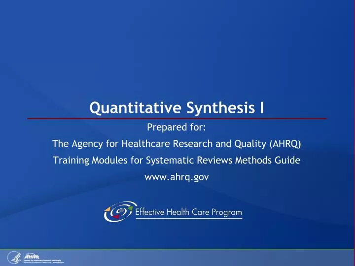 quantitative synthesis i