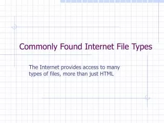 Commonly Found Internet File Types