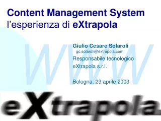 content management system l esperienza di extrapola
