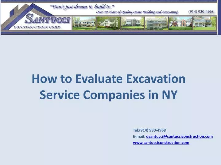 how to evaluate excavation service companies in ny