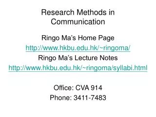 Research Methods in Communication