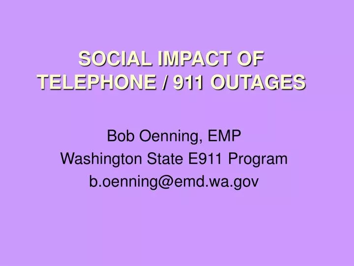 social impact of telephone 911 outages