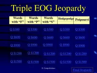 Triple EOG Jeopardy