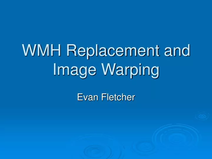 wmh replacement and image warping