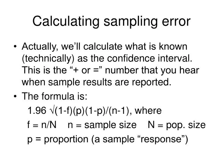 calculating sampling error