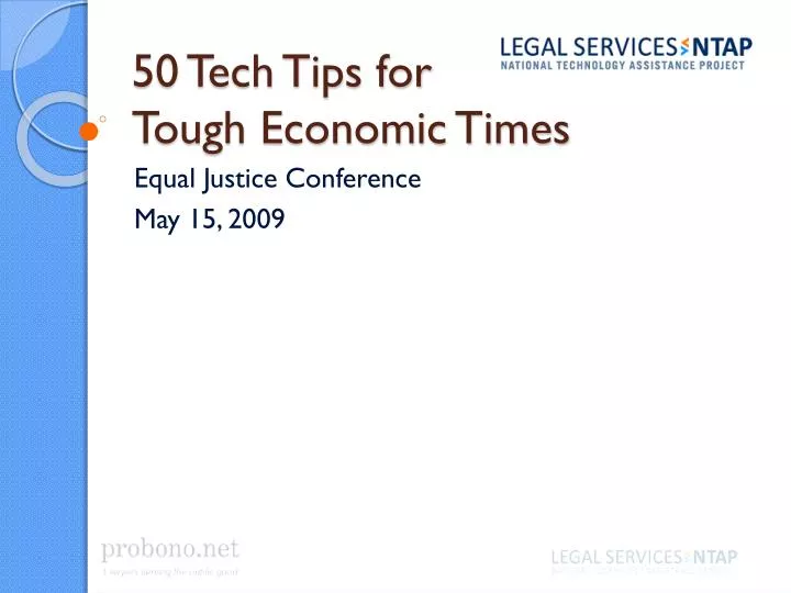 50 tech tips for tough economic times