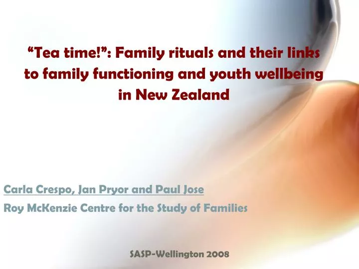 tea time family rituals and their links to family functioning and youth wellbeing in new zealand