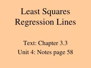 Least Squares Regression Lines