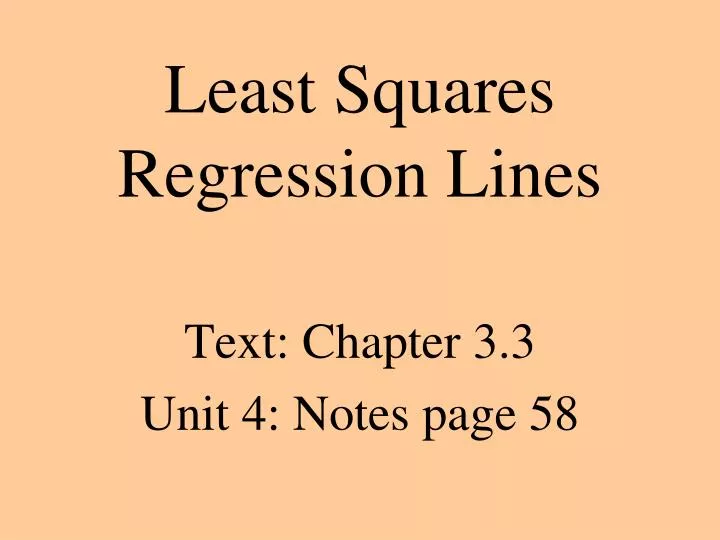 least squares regression lines