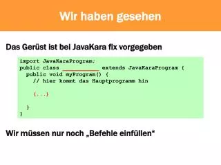 wir haben gesehen