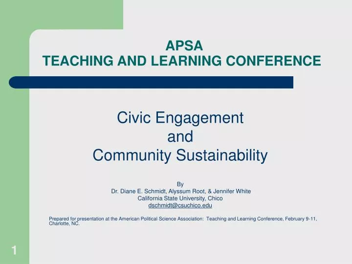 apsa teaching and learning conference