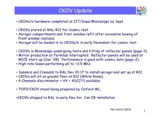 CKOV Update
