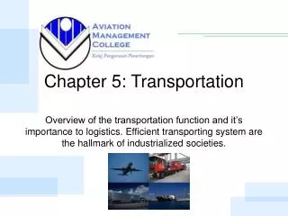 Chapter 5: Transportation