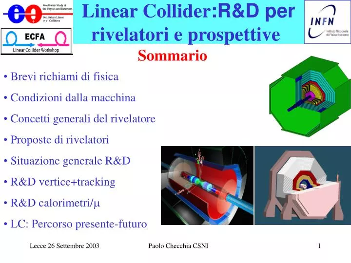 linear collider r d per rivelatori e prospettive