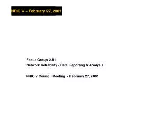 NRIC V Council Meeting - February 27, 2001