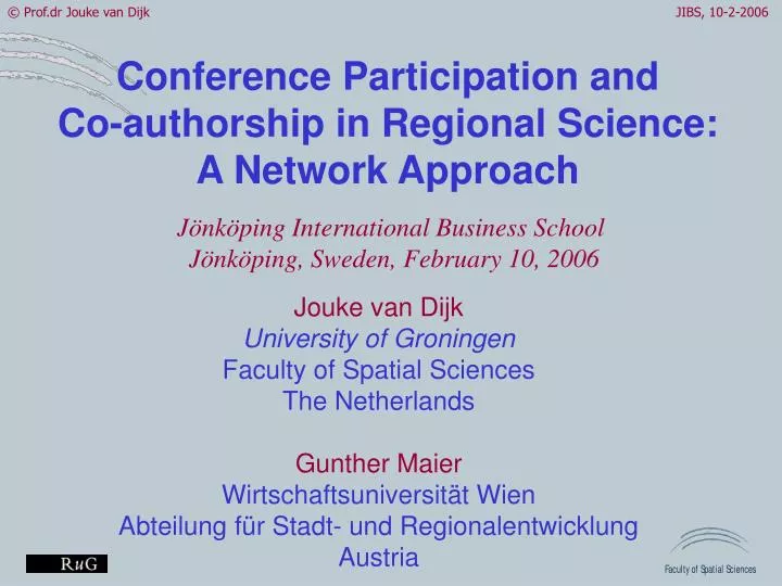 conference participation and co authorship in regional science a network approach