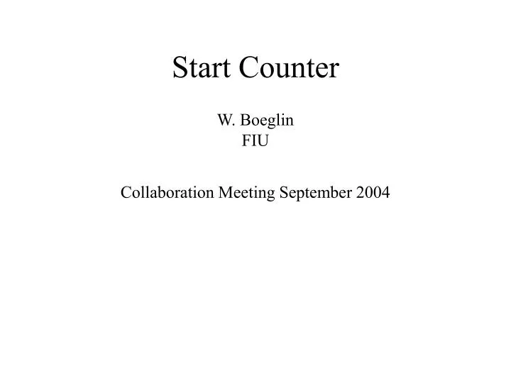 start counter
