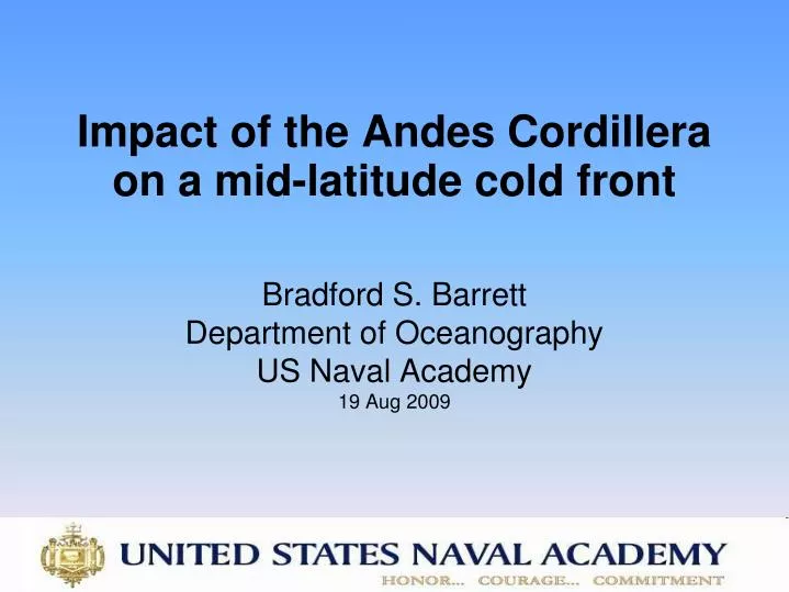 impact of the andes cordillera on a mid latitude cold front