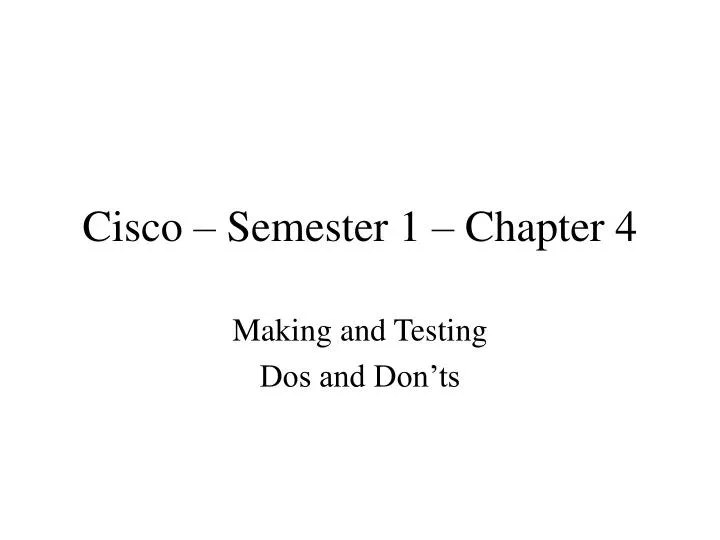 cisco semester 1 chapter 4