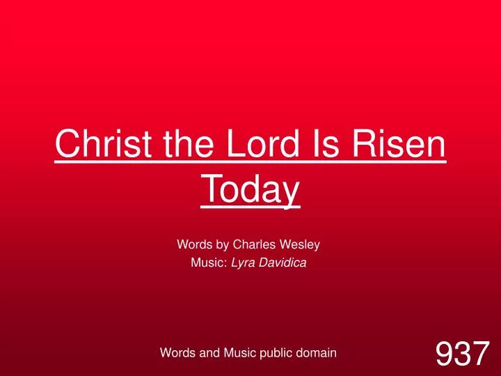 christ the lord is risen today