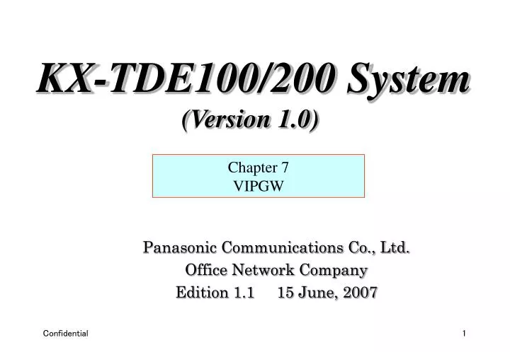 panasonic communications co ltd office network company edition 1 1 15 june 2007