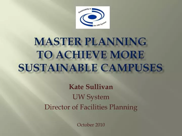 master planning to achieve more sustainable campuses