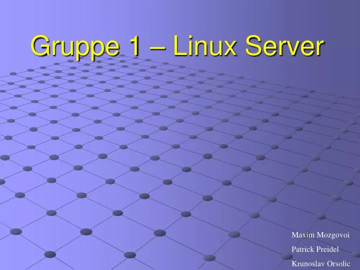 gruppe 1 linux server