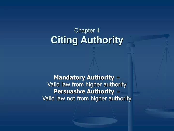 chapter 4 citing authority