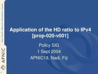 Application of the HD ratio to IPv4 [prop-020-v001]