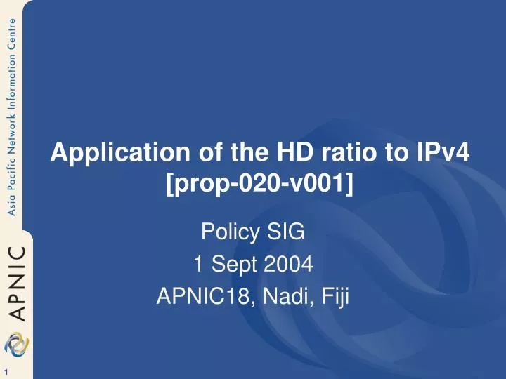 application of the hd ratio to ipv4 prop 020 v001