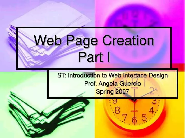web page creation part i