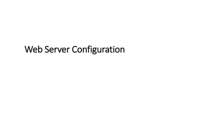 web server configuration