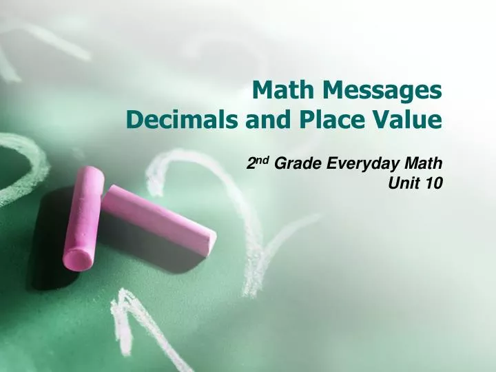 math messages decimals and place value