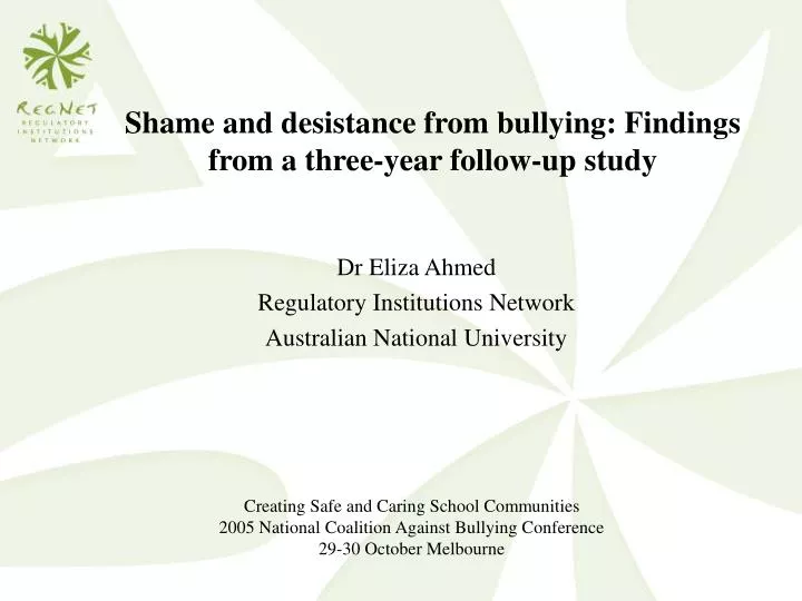 shame and desistance from bullying findings from a three year follow up study