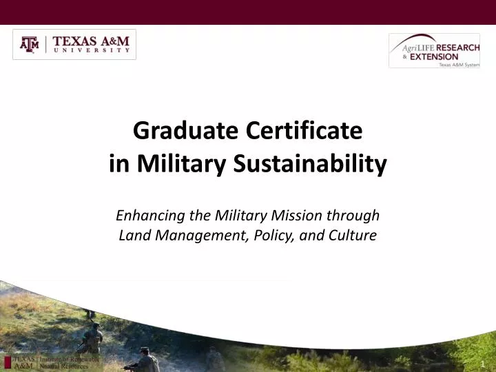 graduate certificate in military sustainability