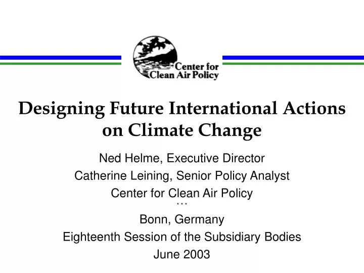 designing future international actions on climate change