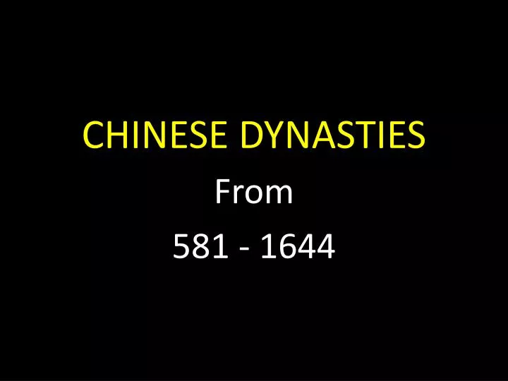chinese dynasties