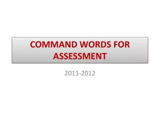 command words for assessment