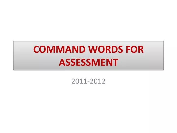 command words for assessment