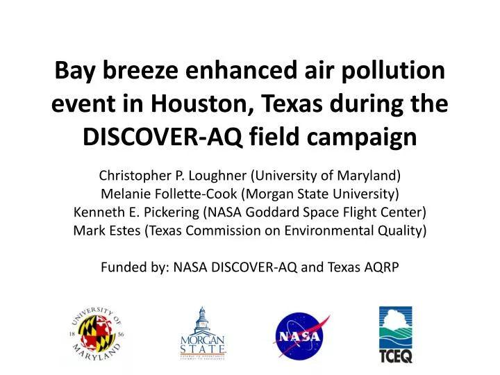 bay breeze enhanced air pollution event in houston texas during the discover aq field campaign
