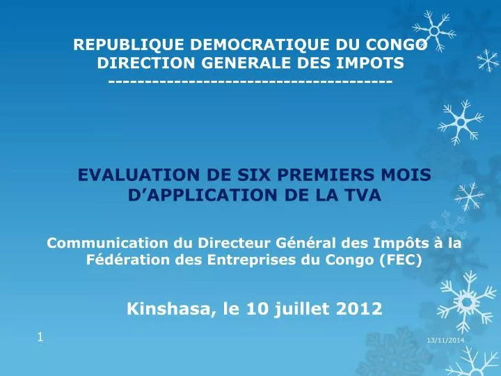 republique democratique du congo direction generale des impots