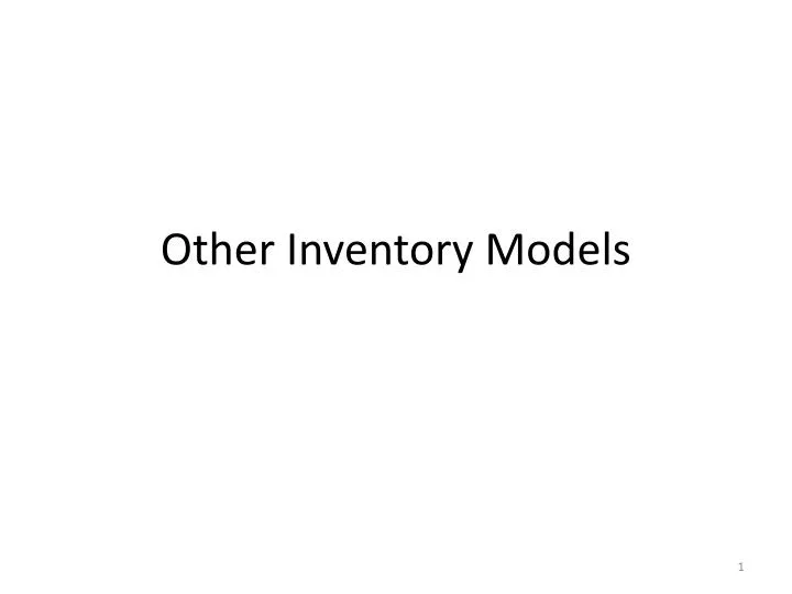 other inventory models