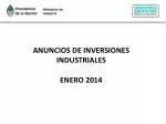 ANUNCIOS DE INVERSIONES INDUSTRIALES ENERO 2014 - slide 1