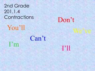 2nd Grade 201.1.4 Contractions