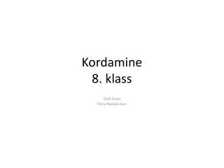 kordamine 8 klass