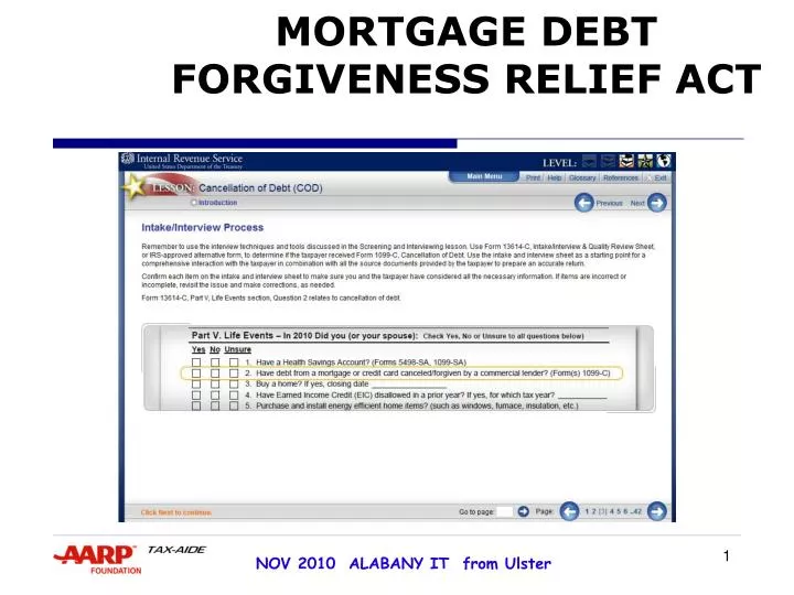 mortgage debt forgiveness relief act