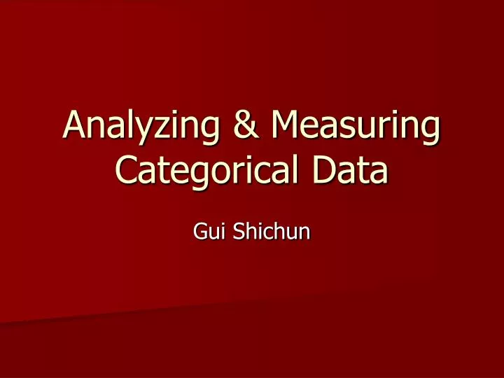 analyzing measuring categorical data