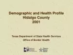 Demographic and Health Profile Hidalgo County 2001 - slide 1