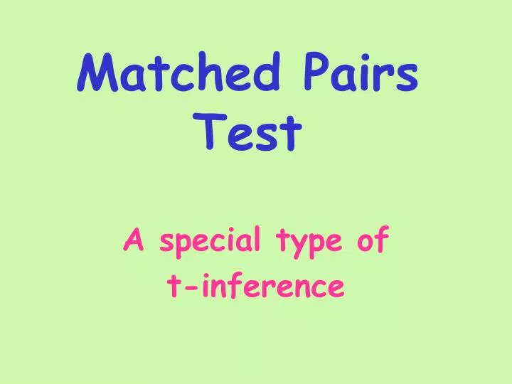 matched pairs test