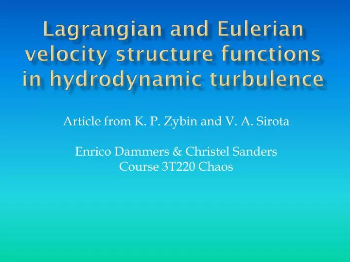 lagrangian and eulerian velocity structure functions in hydrodynamic turbulence